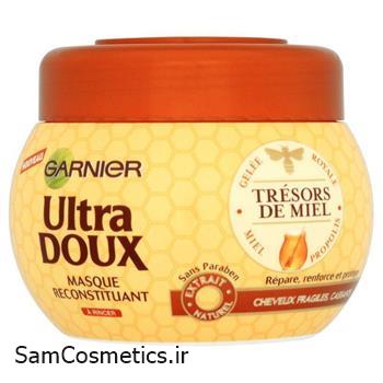 ماسک مو داخل حمام ترمیم کننده گارنیر | Garnier مدل Ultra Doux موهای ضعیف و شکننده عسل حجم 300 میل