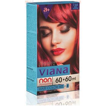 کیت رنگ مو ویانا Viana شماره 7.66 (قرمز قوی) حجم 120 میل