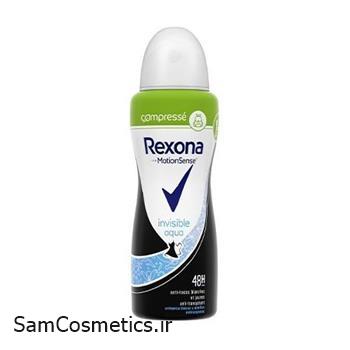 اسپری ضد تعریق رکسونا | Rexona سایز مسافرتی invisible Aqua حجم 100 میل