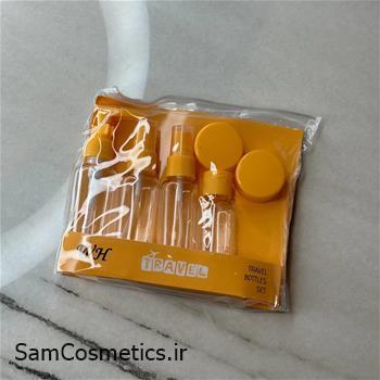 پک مسافرتی 6 تکه ظروف آرایشی بهداشتی رنگ نارنجی