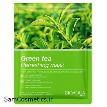 ماسک ورقه ای طراوت بخش بیوآکوا | Bioaqua مدل چای سبز حجم 25 گرم