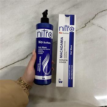 ماسک مو داخل حمام فری سولفات نیترو پلاس | Nitro Plus مناسب موهای آسیب دیده و خشک حجم 500 میل