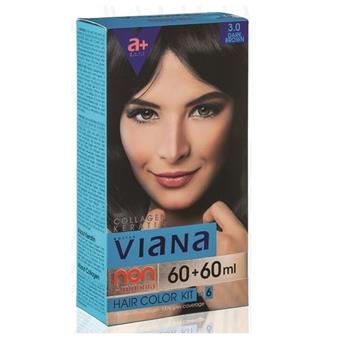کیت رنگ مو ویانا Viana شماره 3.0 (قهوه ای تیره) حجم 120 میل
