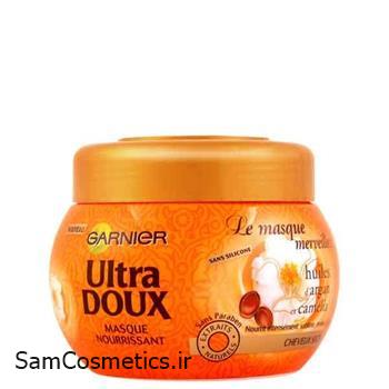 ماسک مو داخل حمام تغذیه کننده گارنیر | Garnier مدل Ultra Doux موهای خشک آرگان و کاملیا حجم 300 میل