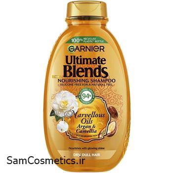 شامپو مو گارنیر | Garnier سری Ultimate Blends مدل Argan Oil & Camellia حجم 400 میل