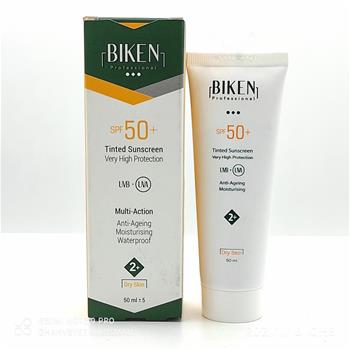 ضد آفتاب رنگی بیکن | Biken پوست خشک SPF50+ رنگ بژ طبیعی شماره 2+ حجم 50 میل