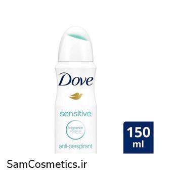 اسپری ضد تعریق زنانه داو | Dove مدل SENSITIVE SKIN حجم 150 میل