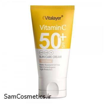 ضد آفتاب رنگی ویتالیر | Vitalayer حاوی ویتامین سی SPF50+ رنگ بژ روشن حجم 40 میل