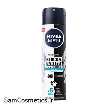 اسپری ضد تعریق مردانه نیوآ | Nivea مدل BLACK & WHITE حجم 150 میل