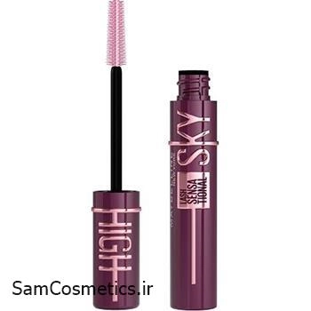 ریمل میبلین Sky High رنگ Burgundy Haze زرشکی | Maybelline Lash Sensational Sky High Mascara
