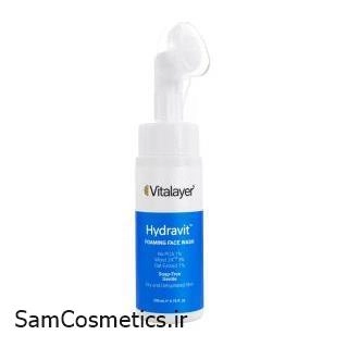 فوم شستشو صورت ویتالیر Hydravit حجم 200 میل | VITALAYER Foaming Facial Wash | مناسب پوست خشک