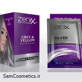 شامپو ضد زردی زنیکس | Zenix مدل Prof Hair Silver حجم 30 میل