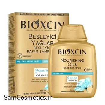 شامپو بدون سولفات بیوکسین حاوی 9 روغن گل حجم 300 میل | Bioxcin Nourishing Oils Shampoo