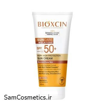 ضد آفتاب بی رنگ بیوکسین ضد لک +SPF50 حجم 150 میل | Bioxcin Suncare | پوست های مستعد لکه
