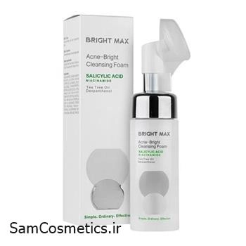 فوم شستشو برایت مکس مدل آکنه برایت 150 میل | BRIGHT MAX Cleansing Foam | مناسب پوست چرب