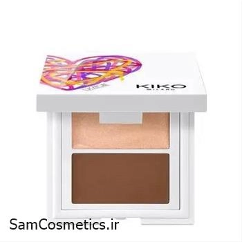 کانتور و هایلایتر کیکو میلانو مدل استریت هارت | KIKO Milano Street Heart | کد 02 (Warm Gold & Cocoa)
