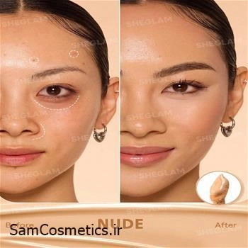 کانسیلر فول کاور شیگلم Hideaway رنگ Nude حجم 3.5 میل | SHEGLAM Hideaway Full-Coverage Concealer