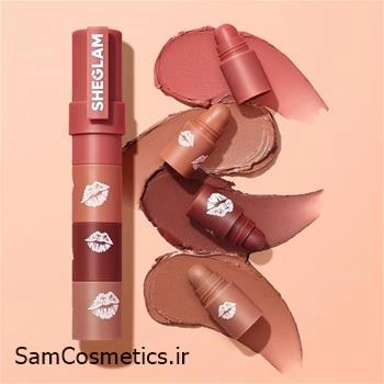 رژ لب 4 در یک شیگلم |sheglam مدل mega lip stacks رنگ BARE STACK