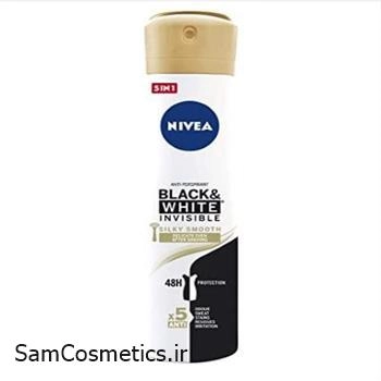 اسپری ضد تعریق نیوا مدل Silky Smooth حجم 200 میل | NIVEA Black & White Invisible Silky Smooth