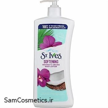 لوسیون بدن سینت ایوز | St.Ives مدل نرم کننده عصاره ارکیده و شیر نارگیل حجم 621 میل