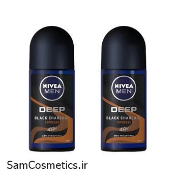 مام رول زیر بغل مردانه نیوا مدل Deep Black Carbon Espresso حجم 50 میل | Nivea Deodorant Roll-On