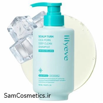 شامپو پاک‌کننده عمقی پوست سر لیلی ایو مدل Scalp Cica PDRN وزن 500 گرم | LILYEVE Deep Clean Shampoo