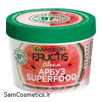 ماسک مو داخل حمام تغذیه کننده گارنیر | Garnier مدل SuperFood هندوانه حجم 390 میل