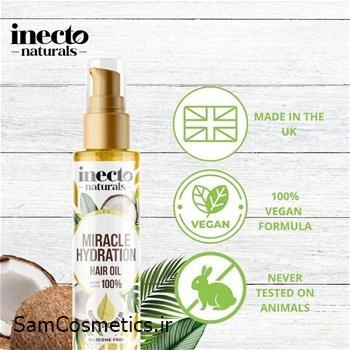 روغن آبرسان مو اینکتو | INECTO مدل MIRACLE HYDRATION حاوی روغن نارگیل حجم 100 میل