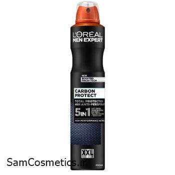 اسپری ضد تعریق مردانه لورآل مدل Carbon Protect حجم 300 میل | L'Oréal Paris Men Anti-perspirant