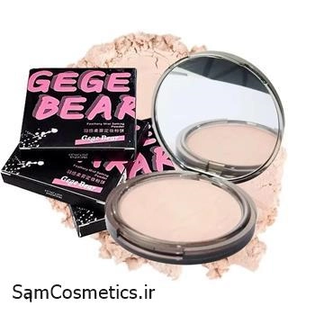 پودر فیکس و پنکک فشرده ضد آب فول کاور گی گی بیر کد 01 | GEGE BEAR Pressed Powder