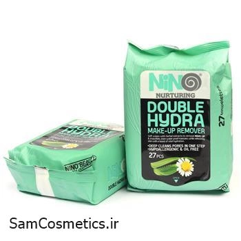 دستمال مرطوب پاک کننده آرایش نینو مدل Double Hydra بسته 27 عددی