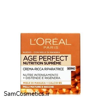 کرم ضدپیری و مغذی لورآل Age Perfect حجم 50 میل | Age Perfect Nutrition Supreme | برای پوست بالغ