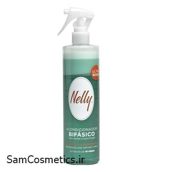 اسپری دو فاز مو نلی | Nelly مدل green tea مناسب موهای فر و مجعد حجم 400 میل