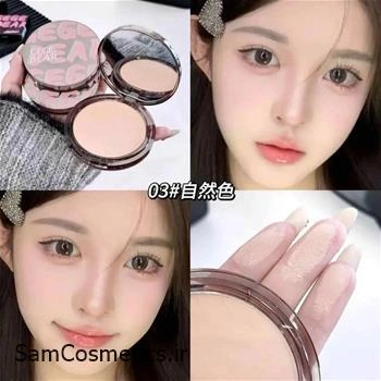 پودر فیکس و پنکک فشرده ضد آب فول کاور گی گی بیر کد 03 | GEGE BEAR Pressed Powder
