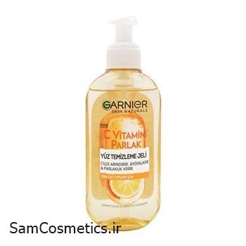 ژل شستشوی صورت ویتامین C گارنیر 200 میل | پاکسازی عمیق، روشن‌کننده و مناسب انواع پوست | سام کازمتیکز