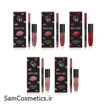 کیت رژ لب مایع و خط لب گلدن رز | GOLDEN ROSE کد WARM SABLE