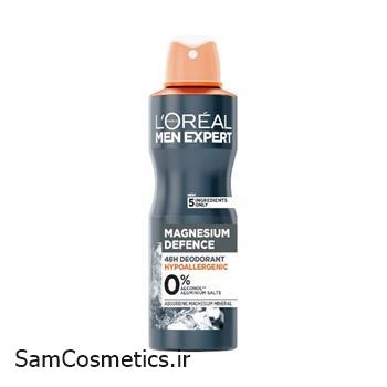 اسپری ضد تعریق مردانه لورال | L'OREAL مدل Magnesium حجم 250 میل