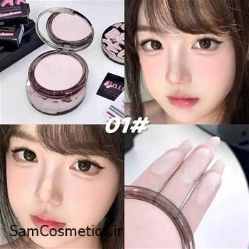 پودر فیکس و پنکک فشرده ضد آب فول کاور گی گی بیر کد 01 | GEGE BEAR Pressed Powder