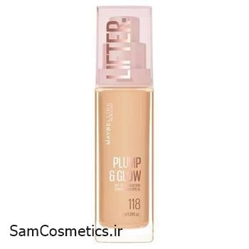کرم پودر میبلین Lifter Plump & Glow شماره 118 حجم 30 میل | Maybelline Lifter Plump & Glow Foundation