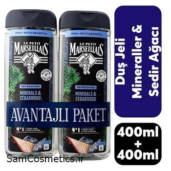 شامپو بدن 2تایی لی پتیت مارسلیاس رایحه مواد معدنی و چوب سرو 400 میل | Le Petit Marseillais