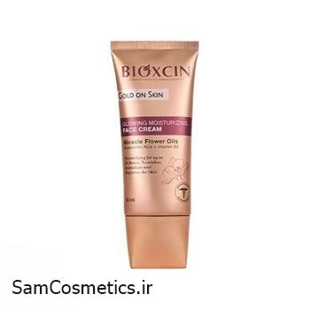 کرم مرطوب کننده و براق کننده صورت بیوکسین Gold On Skin حجم 50 میل | Bioxcin Face Cream