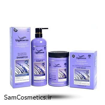شامپو موهای چرب لایتنس مدل Biotin Complex حجم 900 میل | بدون سولفات و پارابن | Lightness