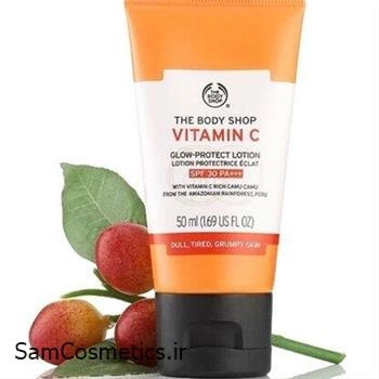 لوسیون روز ویتامین c بادی شاپ spf 30