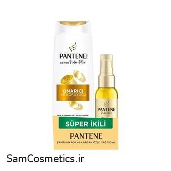 پک شامپو و روغن مو پنتن ترمیم کننده آرگان 400 + 100 میل | Pantene Onarıcı ve Koruyucu