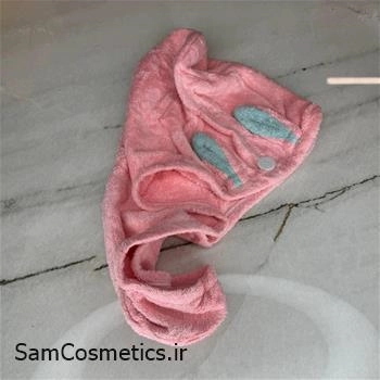کلاه حوله ای دکمه دار مناسب انواع مو