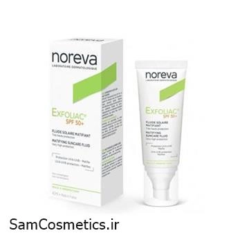 ضد آفتاب فلوئید نوروا | ISDIN مدل اکسفولیاک بی رنگ +SPF50 حجم 50 میل