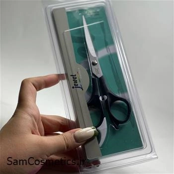 قیچی آرایشگری دو رنگ حرفه ای jewel