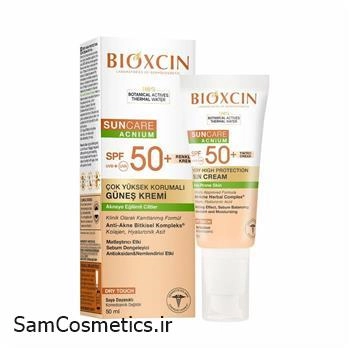 ضد آفتاب رنگی بیوکسین ضد لک +SPF50 حجم 50 میل | Bioxcin Suncare