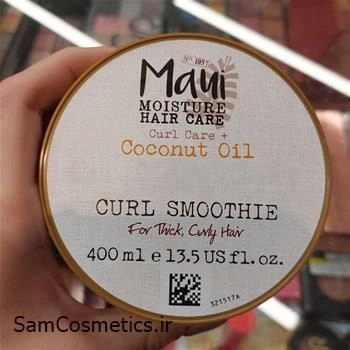 ماسک مو داخل حمام مائوئی | Maui موهای فر مدل روغن نارگیل حجم 400 میل