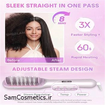 برس حرارتی بخار شیگلم اصل | SHEGLAM Hydra Shot Steam Straightening Brush Pro